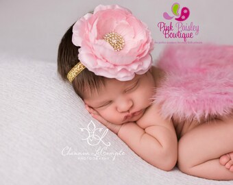 Mint and Gold Baby Headband - You Pick 1 - Pink and Gold 1st Birthday - Baby Hairbow - Pink & Gold Bows - Gold Bows - Baby bows  Aqua Gold