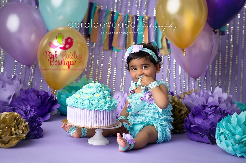Cake Smash Outfit Baby Girl 1st Birthday Outfit Aqua Purple Petti Romper Baby Girl Rompers Twinkle Twinkle Birthday Baby Girl Dress