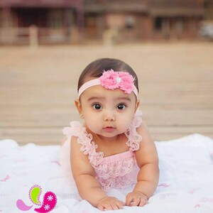 Baby Headband Set You Pick 2 Mini Shabby Bows Newborh Headbands Baby Girl Headbands Infant Headband Baby Hair Accessories Hairbows image 2