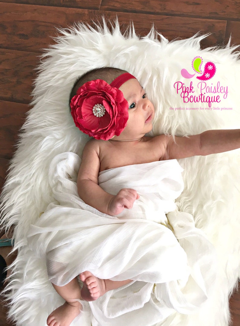 Red Baby Headband. Baby Girl Headbands. Infant Headbands. Etsy