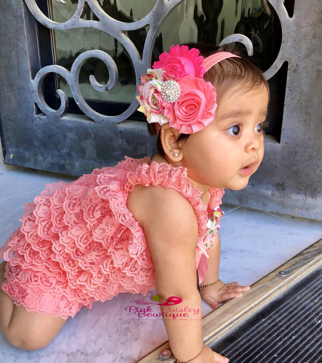 1st Birthday Outfit Lace Romper Baby Girl Clothes Baby Etsy