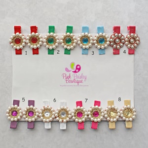 Baby Hair Clips - Pick any 2 Baby Clips - Baby Bows - Baby Hair Bows - Infant Hair clips - Baby hair accessories - Toddler Hair Bows - Pearl