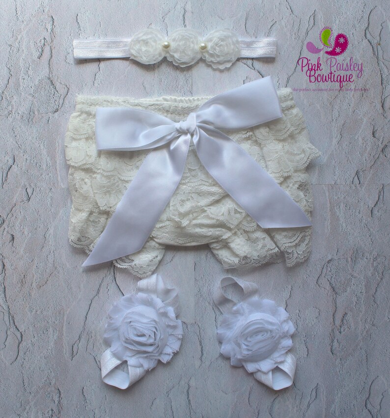 Baby Bloomer Set White Bloomers Christening Newborn Etsy