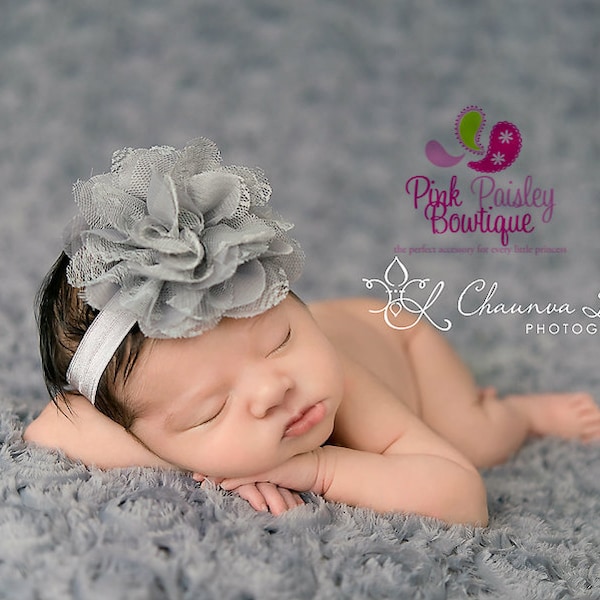 Baby Headband - You Pick 1 Lace Infant Headband from 36 color - Newborn Headbands- Baby Girl Headbands - Baby Bows -Baby Hair Accessories