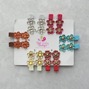 Baby Hair Clips - You Pick Two Flower Clips - Baby Hairbows - Baby Bows - Toddler Hair Clips - Flower Hair Clips - Baby Hair Accessories