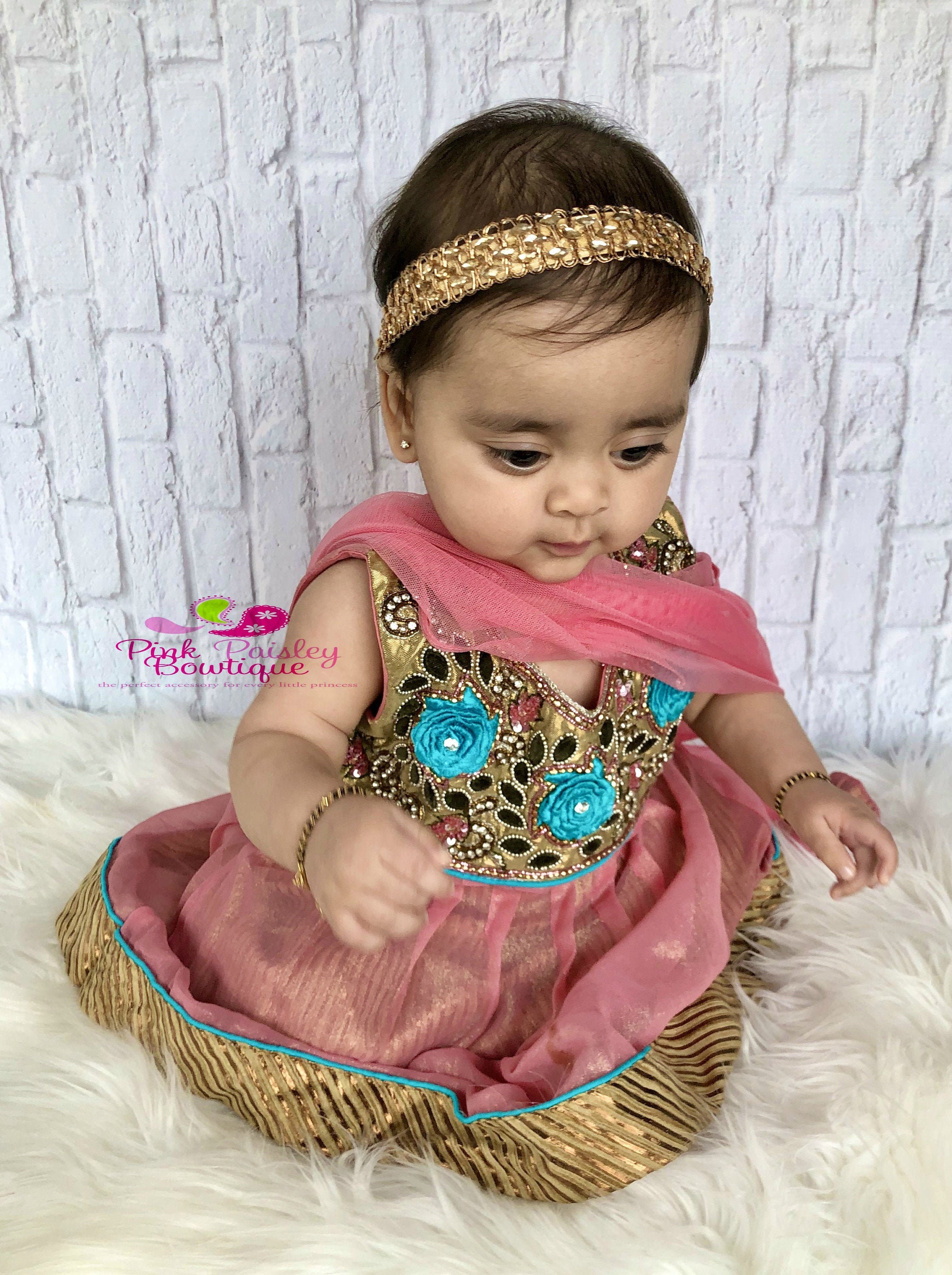 silver baby headband
