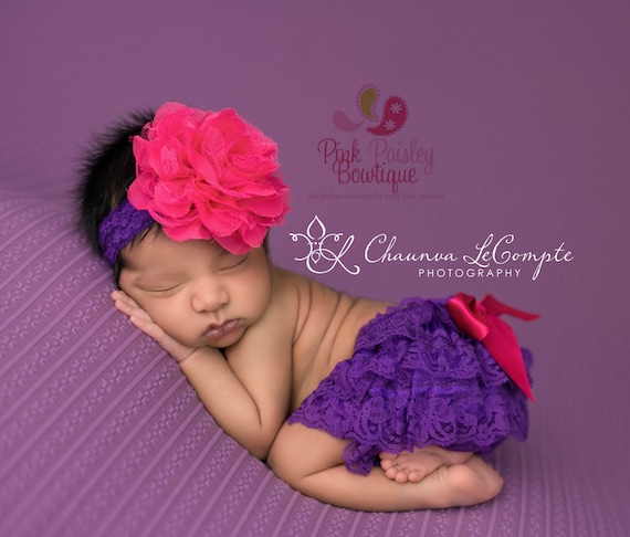 Baby Pink Cake Smash Birthday White Girls Purple Photos HEADBAND Peach Rhinestones Newborn Cream FlowerFloral Elastic Gift