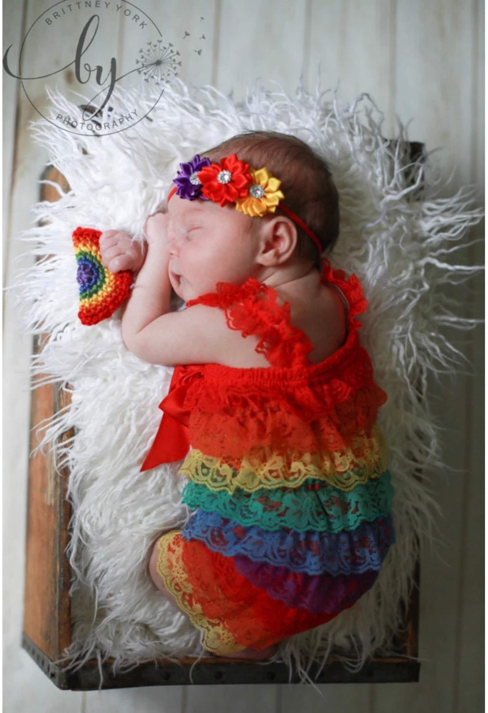 Rainbow Baby Girl Outfit. Newborn Rainbow Baby 1st Birthday Etsy