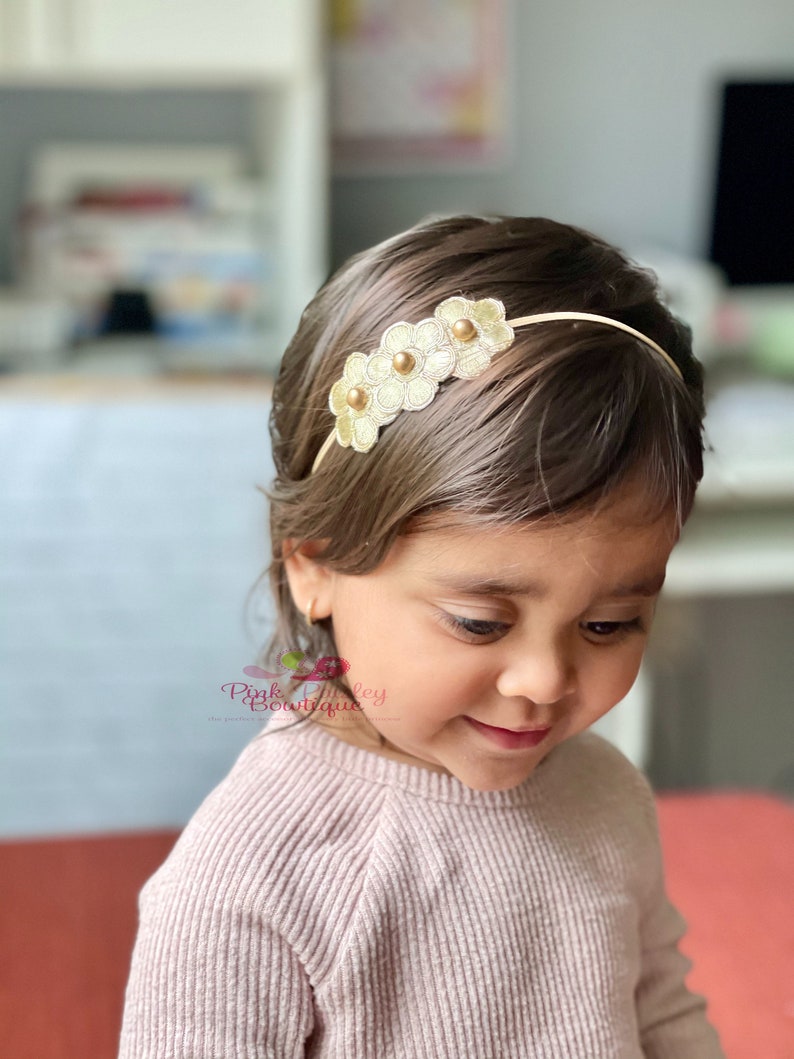 Light Gold Headband Gold Infant Headband Baby Girl Etsy