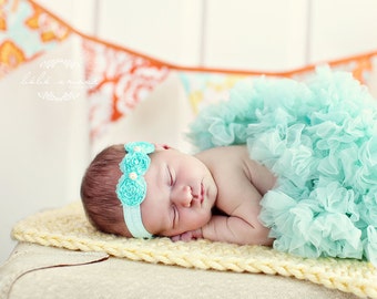 Baby Girl Headband- You Pick 1 Baby headbands - Coral & Aqua Infant Headband - Baby Hair Accessories- Newborn Headband - Infant Headbands