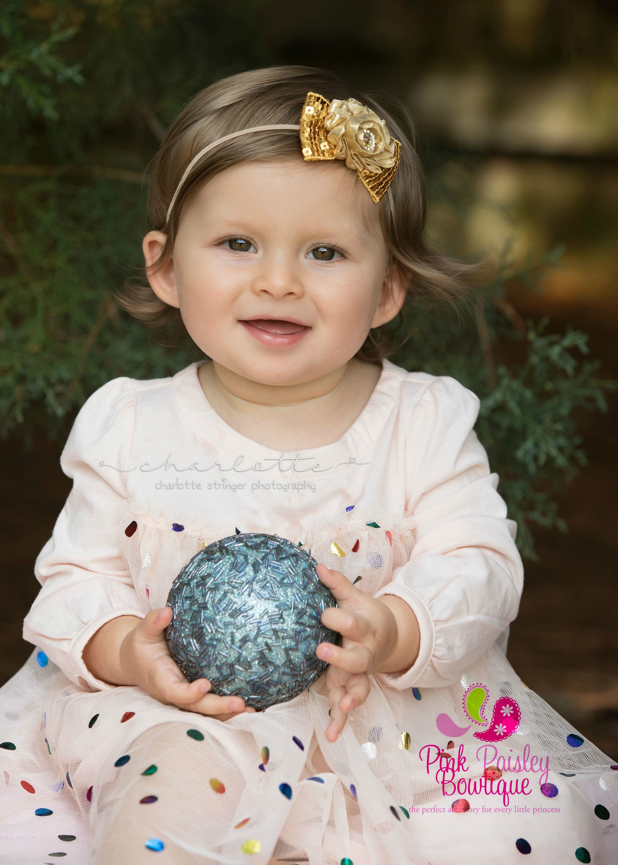 gold newborn headband