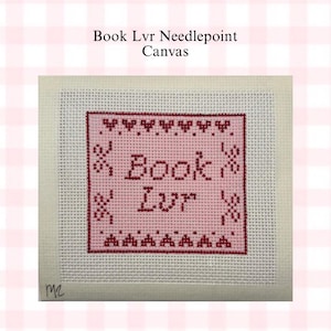 Book Lvr with bows Needlepoint Canvas