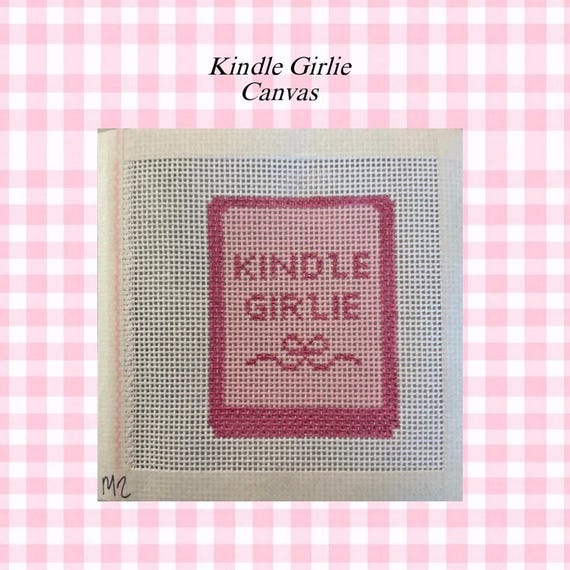 Kindle Girlie with bow Needlepoint Canvas