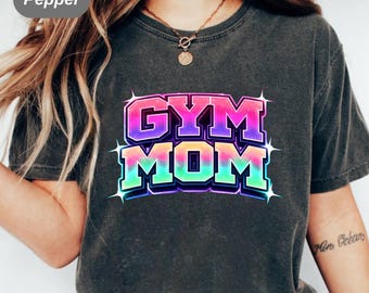 Varsity Design Retro Gym Mom Shirt , Active Sparkle Mama Tee , Fitness Mom Gift