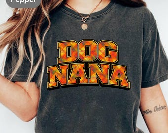 Checkered Varsity Design Dog Nana Shirt , Mothers Day Grandma Dog Gift , Comfort Colors Tee