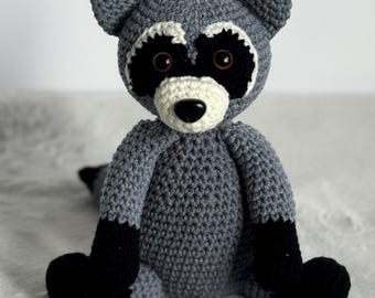 Crochet Raccoon Plush – Handmade Woodland Stuffed Animal