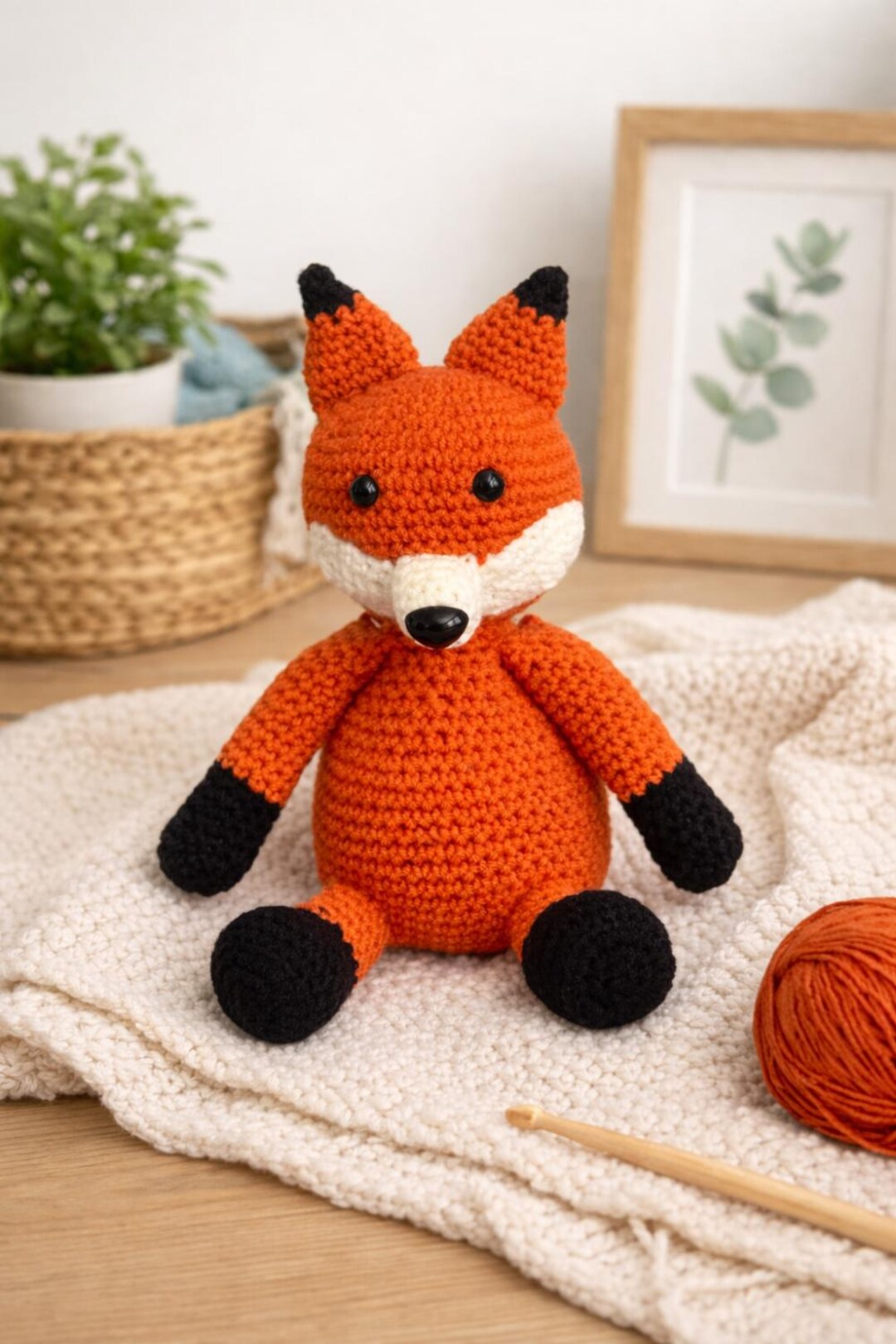 Crochet Fox Plush - Handmade Amigurumi Fox | Woodland Nursery Decor ...