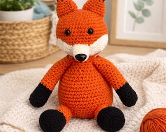 Crochet Fox Plush - Handmade Amigurumi Fox | Woodland Nursery Decor, Stuffed Animal