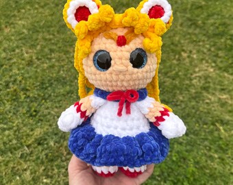 Moon Guardian Plushie Crochet Doll | Magical Girl Inspired Amigurumi Cat Toy