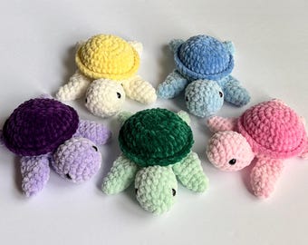 Crochet Turtle Plush - Handmade Amigurumi Sea Turtle | Soft Stuffed Animal Toy, Ocean Nursery Decor