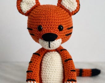 Crochet Tiger Plush - Handmade Amigurumi Tiger | Soft Stuffed Animal Toy, Nursery Decor
