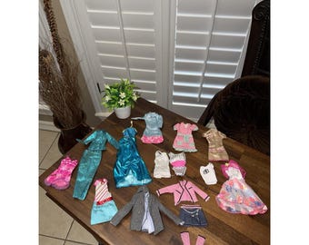 Vintage and Modern Barbie Doll Clothes Lot Pieces Dresses Pants Shirts Skirts