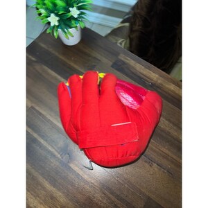 Vintage Mattel Disney Baby Mickey Mouse Plush Baseball Glove Learning Toy image 3
