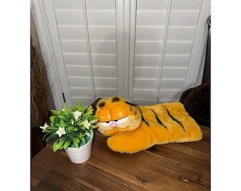 Vintage GARFIELD the Cat Hand puppet 1981 grin half closed eyes toy kids Plush