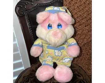 Vintage Plush Dog & Bear Reversible Stuffed Animal Zipper DOUBLE LOVES 1987 TLC