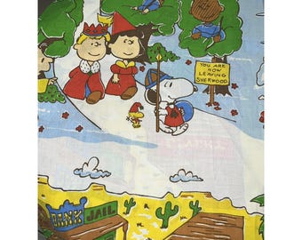 Vintage Snoopy Peanuts Twin Bed SET Space Western Pirate Beach Charlie Brown