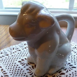 Cow Creamer Ceramic White Tail Handle