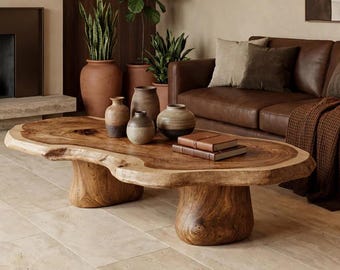 Scurptural Oak wood Coffee Table - Parametric Modern Wood Table Plans