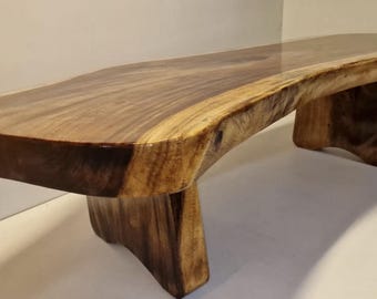 Handcrafted Wooden Entryway Bench, Sculptural Walnut Seat, Organic Modern Hallway Bench, Minimalist End of Bed Furniture, Artisan Wood Bench