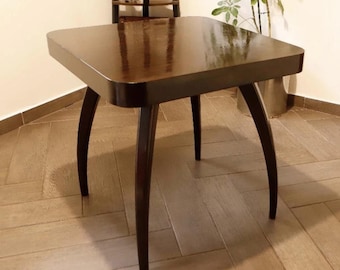 Mesa auxiliar cuadrada de madera hecha a mano, estilo escandinavo, mesa de centro de inspiración de mediados de siglo, base escultural, tamaño personalizado.