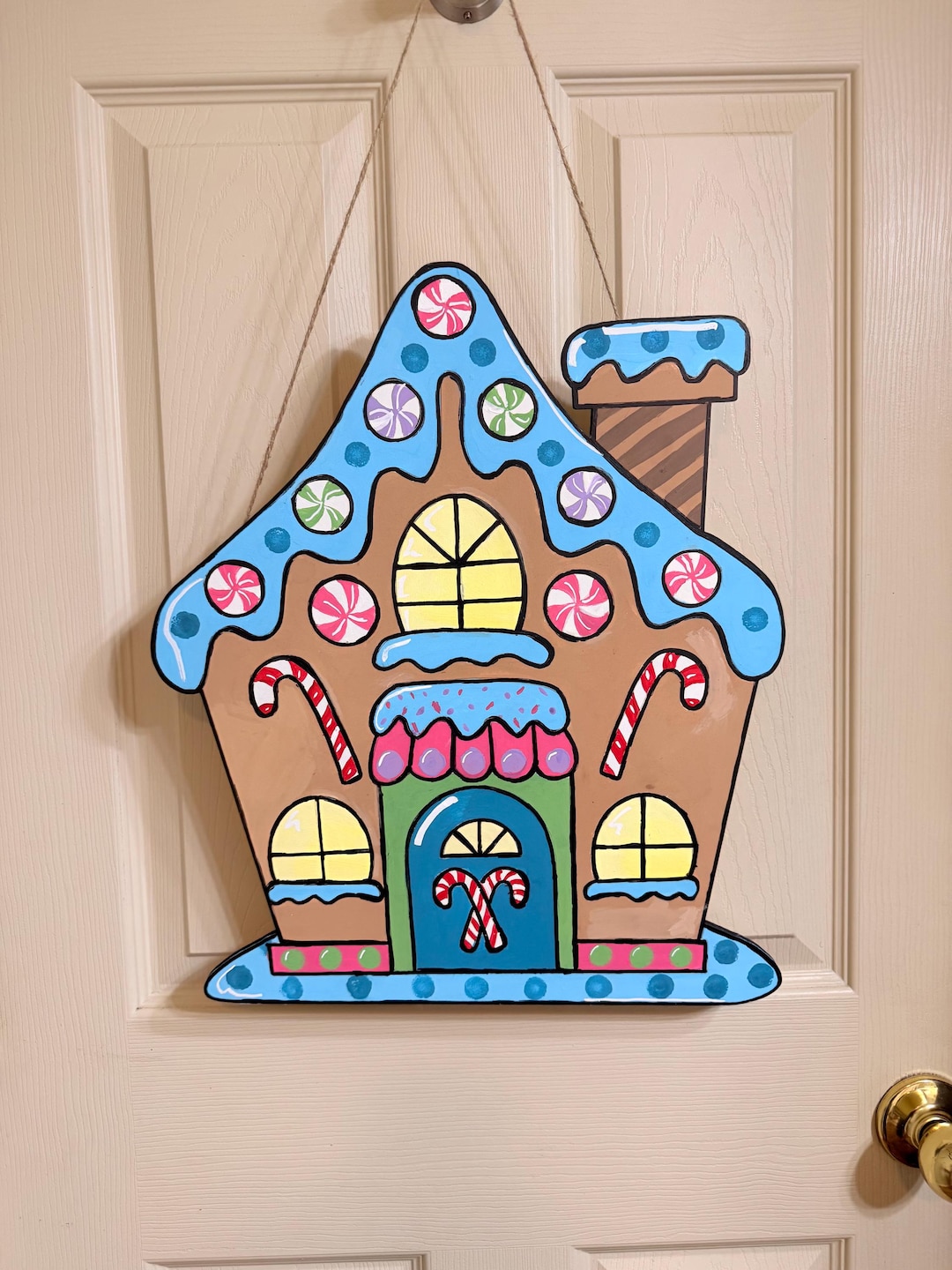 18 Inch Gingerbread House Door Hanger - Etsy