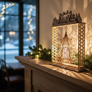 3D-julgranslykta laserskuren fil | Julskugglåda (SVG DXF PDF)