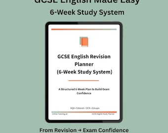 GCSE English Revision Planner – Boost Grades 4–7+ | 6 Week Study Plan