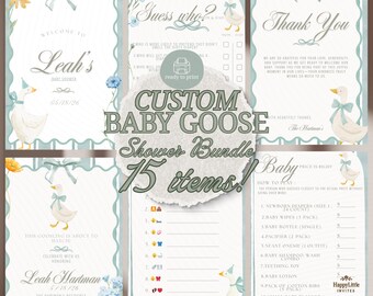 Editable Mother Goose Baby Shower Invitation Bundle (Printable)