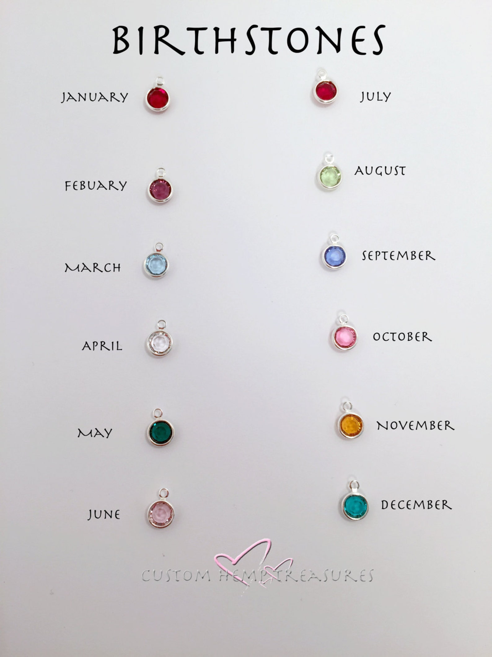 Birthstone Name Keychains Couples Keychains Personalized | Etsy