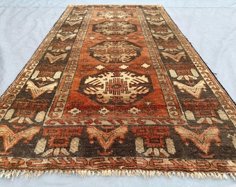 Tapis baloutche vintage fait main 3 x 5, tapis afghan médaillon bleu marine foncé, tapis floral en laine tribal Boteh, décoration d'accent Moody Dark Academia