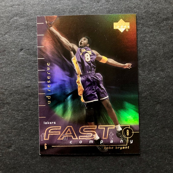 Kobe Bryant 2001-02 Upper Deck UD Reserve Fast Company Insert Card #FC2, NBA Basketball, Los Angeles Lakers, Vintage Y2K, LA