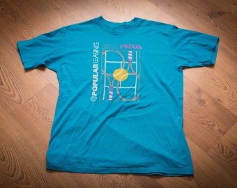 80s-90s PRTA Senior Circuit Tennis Graphic T-Shirt, M, Vintage Tee, Puerto Rico Association