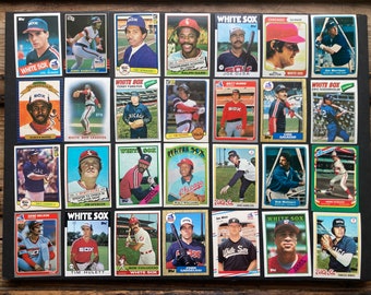 70s-80s Chicago White Sox Lot of 28 MLB Baseball Cards, Vintage, Instant Collection