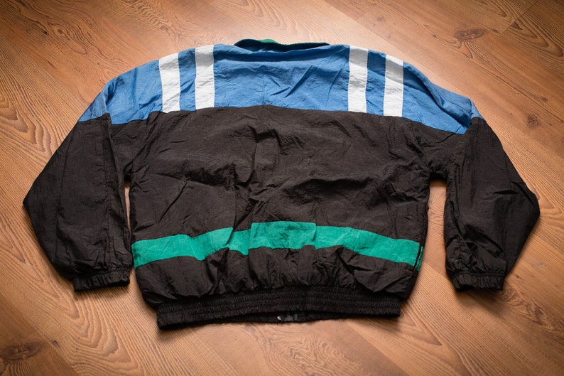 80s-90s Todd 1 Windbreaker Jacket, M/L, Vintage Outerwear, Todd1 T1 Streetwear, Colorblock image 2
