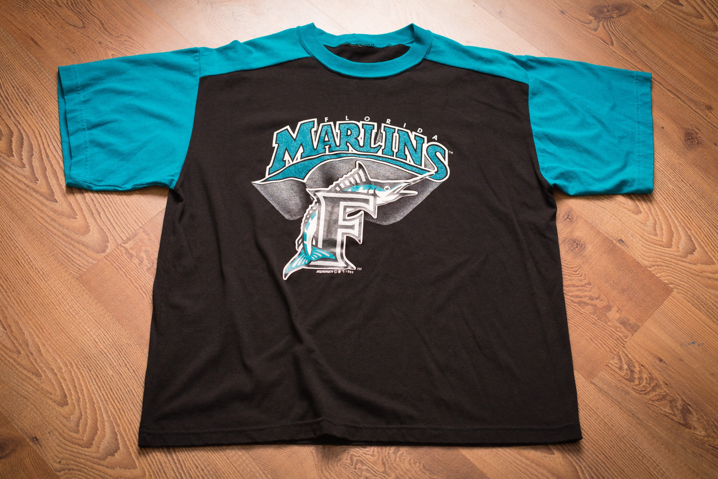 90s Florida Marlins T-shirt, XL, Vintage Graphic Tee, Miami, 1993