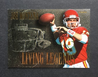 Joe Montana 1994 Fleer Living Legends Foil Insert Card #3, Kansas City Chiefs, NFL Football, Vintage 90s