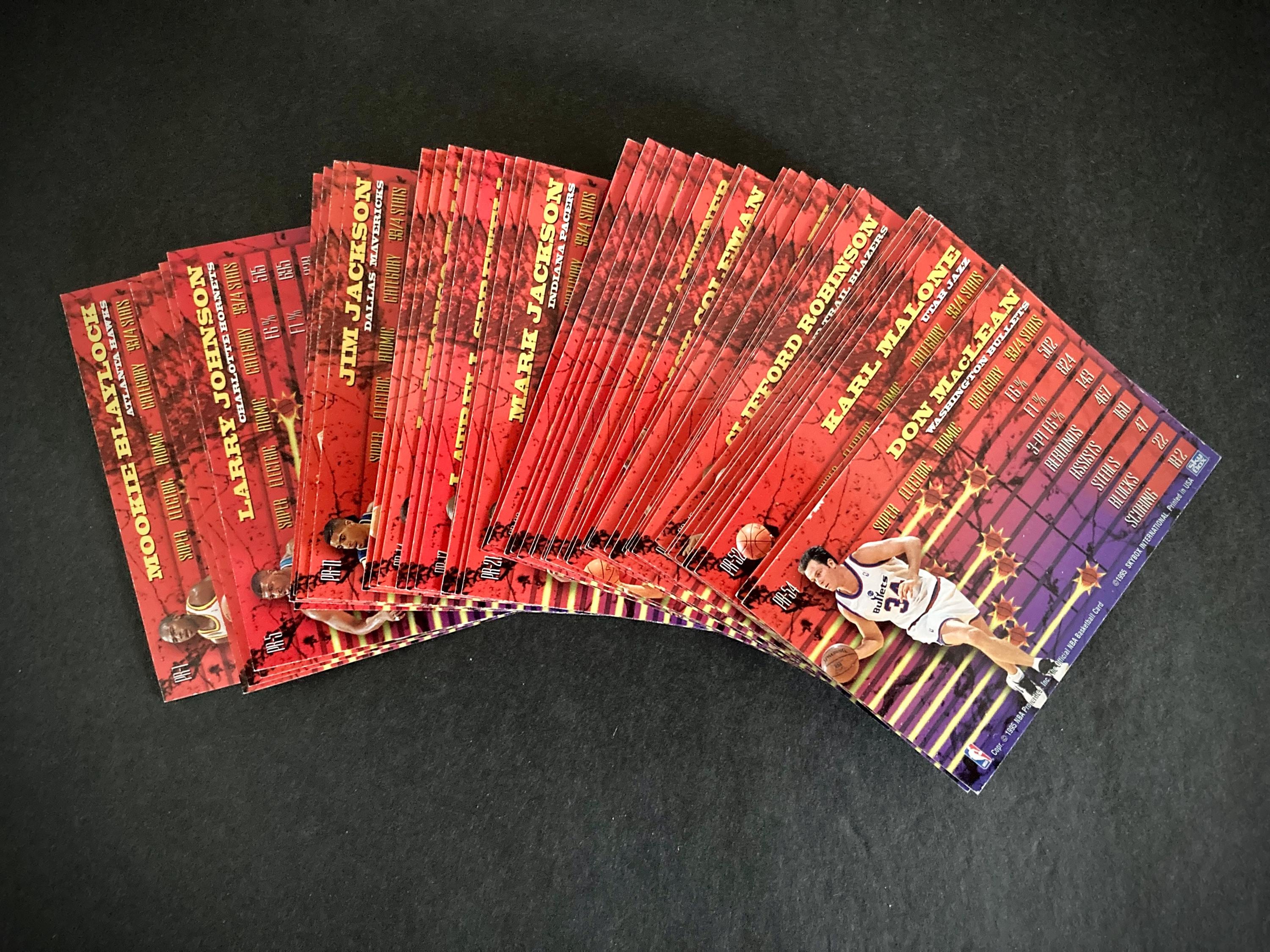 1994-95 Hoops Power Ratings Insert Set of 54 Basketball Cards