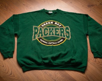 90s Green Bay Packers Sweatshirt, XL, 1996 NFL Apparel, Vintage Spellout Graphic Shirt