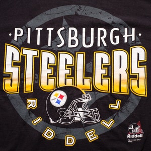 90s Pittsburgh Steelers Riddell T-Shirt, XL, Vintage Tee, NFL Football Team Logo image 2