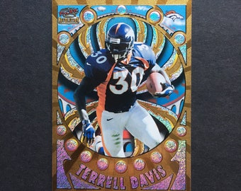Terrell Davis 1997 Pacific Revolution Gold Foil Card #41, Denver Broncos, NFL Football, Vintage 90s